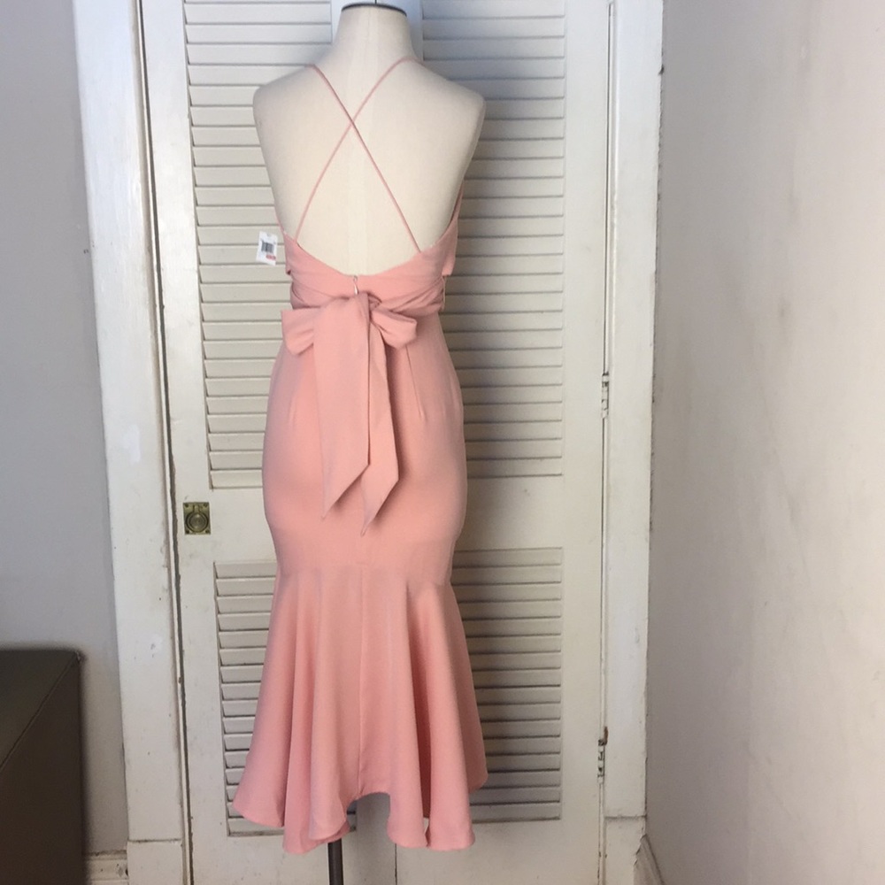 Jarlo Pink Wrap Peplum Ruffle Openback Dress XS - Picture 7 of 8